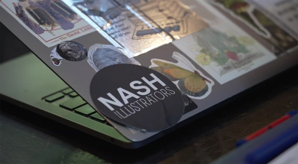 Photo of a NASH Illustrator's laptop